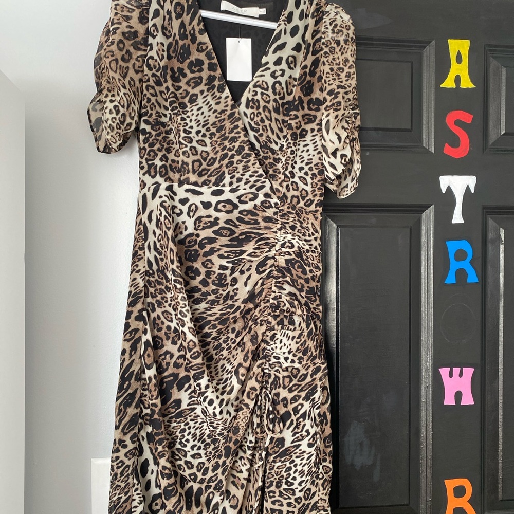 cheetah print dress with split